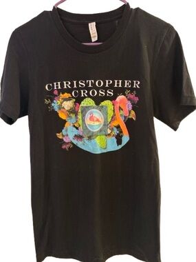 Official Christopher Cross 40th Anniversary Tour T-Shirt-Black- Size Small